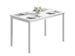 Mesa de Jantar Extensível BTFORUS 80 a 120cm, para 4 a 6 pessoas, com extensão deslizante, branco