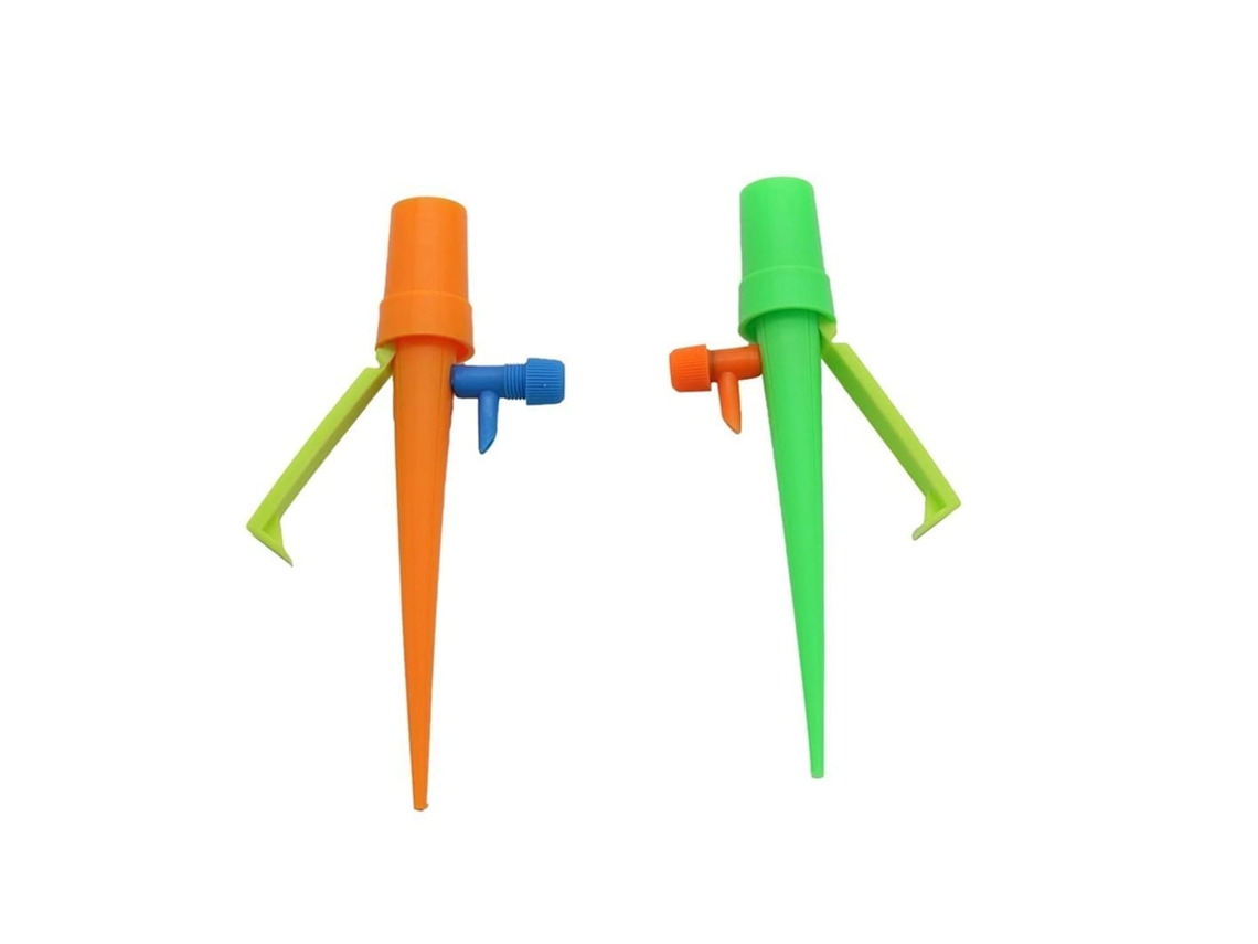 Conjunto de 2 Dispositivos Irrigação Jardim Ajustáveis e Automáticos com Suporte para Plantas Cor Laranja) o