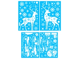 Enfeite de Natal KKVOGMLE Decalques Reutilizáveis Janelas Renas Vidro