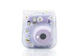 Bolsa Para Câmera Instantânea Mini8 9 11 Transparente Com Estampado De Margaritas Universal Portátil