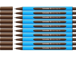 Caneta esferográfica Schneider - Slider Edge - XB - Castanho - Embalagem de 10