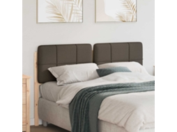Vidaxl Cabeceira Estofada com Cabeceira Marrom e Taupe 140 Cm