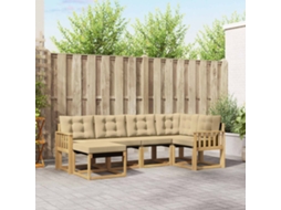 Vidaxl Conjunto De Sofás Para Exterior 6 Pcs Branco E Bege