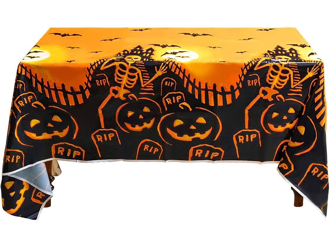Toalha Mesa 137x180cm Halloween Terror Impermeável Retangular