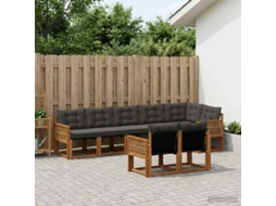 Vidaxl Conjunto De Sofás Para Exterior 8 Unid. Natural E Preto