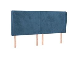 Cabeceira de cama VIDAXL Azul Veludo (163x23x118/128 cm)
