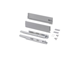 Gaveta Exterior Emuca Vertex Com Regulação 3d De Altura 131mm, 40kg, Profundidade 350mm, Aço, Alumínio Pintado
