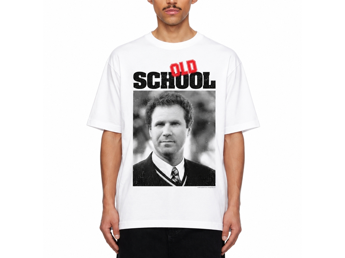 Rockinstone Old School Movie Frank And Logo White Adult T-shirt Size:xxl