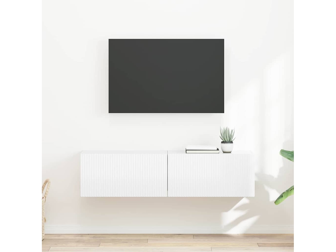 Vidaxl Armário de Tv de Parede 2 Pcs Branco Brilhante