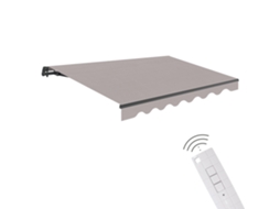 Wasabi - Toldo Motorizado Exterior 4x2,5 Cinza Poliéster – Fechamento Com Controlo Remoto – Lona Com Proteção Solar Uv - Estrutura Alumínio Antracite