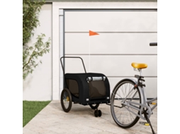 Vidaxl Reboque Bicicleta P/ Animais Tecido Oxford/ferro Preto