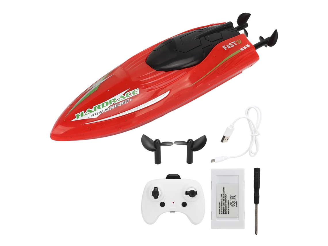 Mali barco de Controle Remoto 2.4g de Alta Velocidade Mini Bote Carregável para Meninos Meninas Adultos Vermelho