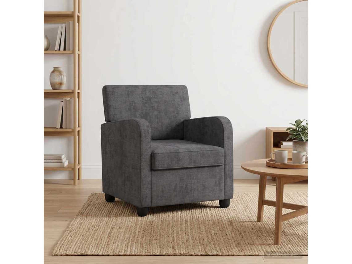 Vidaxl Poltrona Cinzento-escuro Chenille