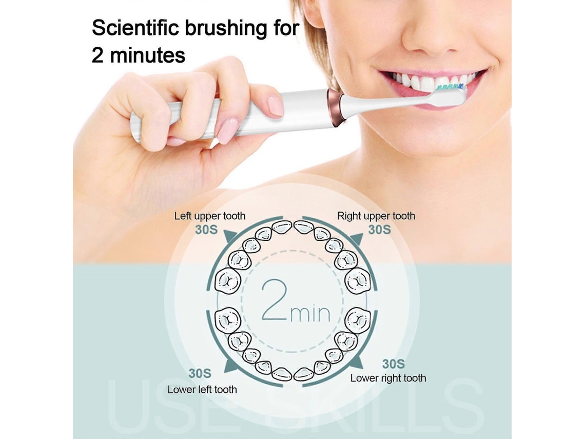 Escova De Dentes Elétrica Com Carregamento Usb, Escova De Dentes Elétrica Com 4 Cabeças De Escova, Escova De Dentes Elétrica Inteligente Com 5 Mo