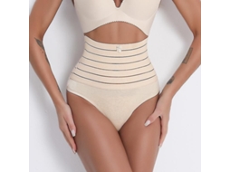 Calcinha Modeladora Feminina Sem Arame Tecido Broadcloth Decoração Recortada Firme Cn Bege