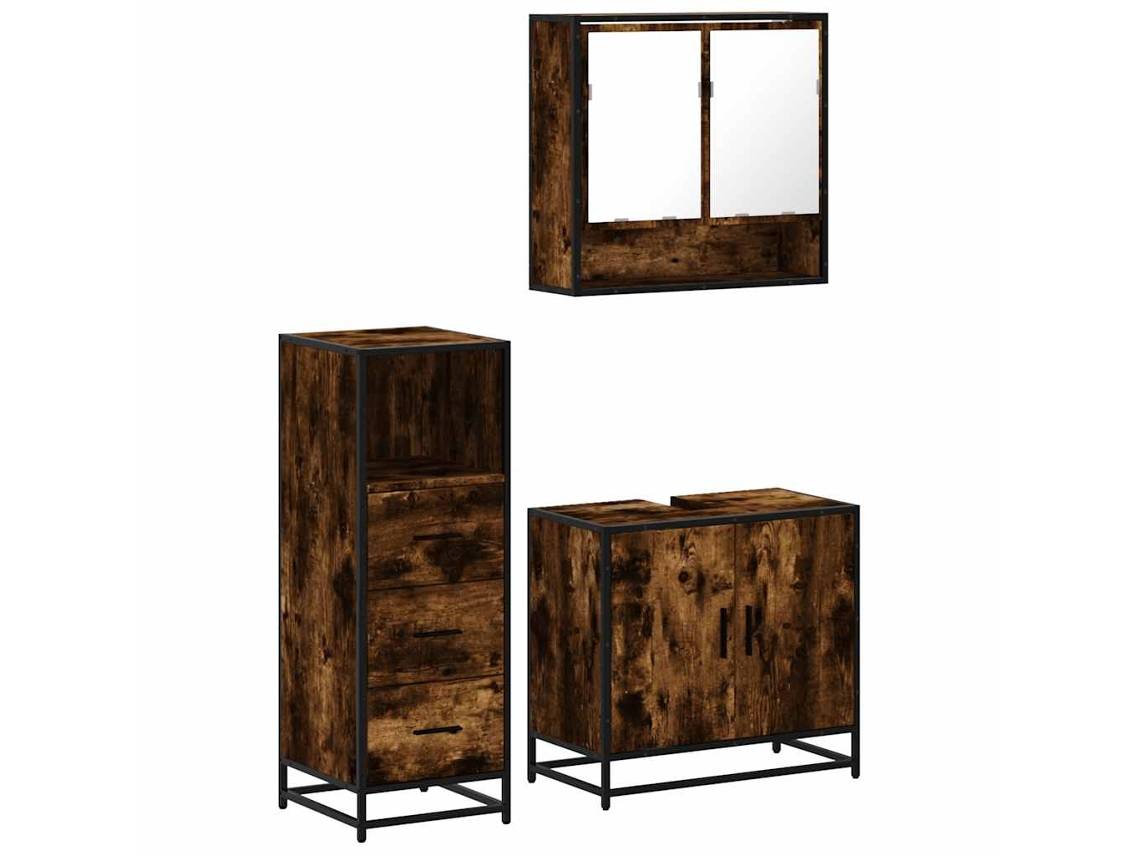 Bathroom Furniture Set, Bathroom Furniture Sets Vidaxl Marrom Madeira Processada (n/a)