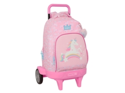 Mochila Escolar Com Rodas Glow Lab Cor De Rosa 33 X 45 X 22 Cm