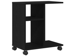 Mesa Lateral em Carvalho Preto 50x30x55 cm Madeira Processada MAISON EXCLUSIVE