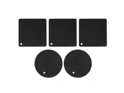 5pcs tapete de silicone favo de mel, resistente ao calor, antiderrapante, para cozinha, mesa, preto, 2 redondos, 3 quadrados | S/MARCA