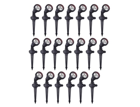 FORLIGHT Tidian 20Pcs Projetor de exterior para jardim IP65 Com espigão para relvado Para lâmpada Gu10 Cor preta