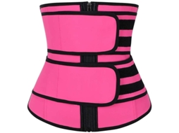 Ajustador de Cintura Feminino Neoprene com Zíper e Cinto Duplo para Treino e Emagrecimento