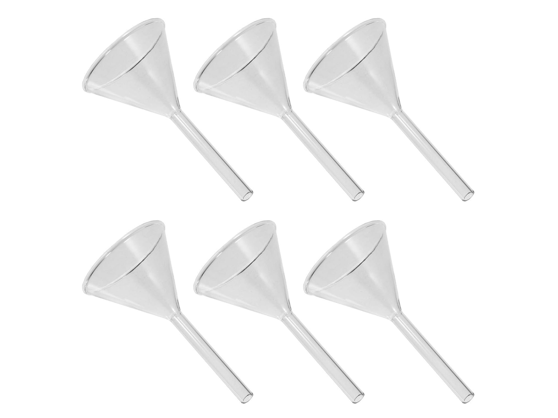 Funil Triangular De Vidro, Conjunto De 6 Peças, 30ml, Reutilizável