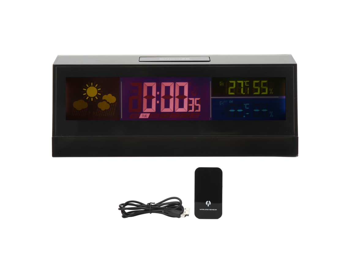 Relógio Meteorológico Digital Laxiscreed Com Previsão Do Tempo, Temperatura E Humidade