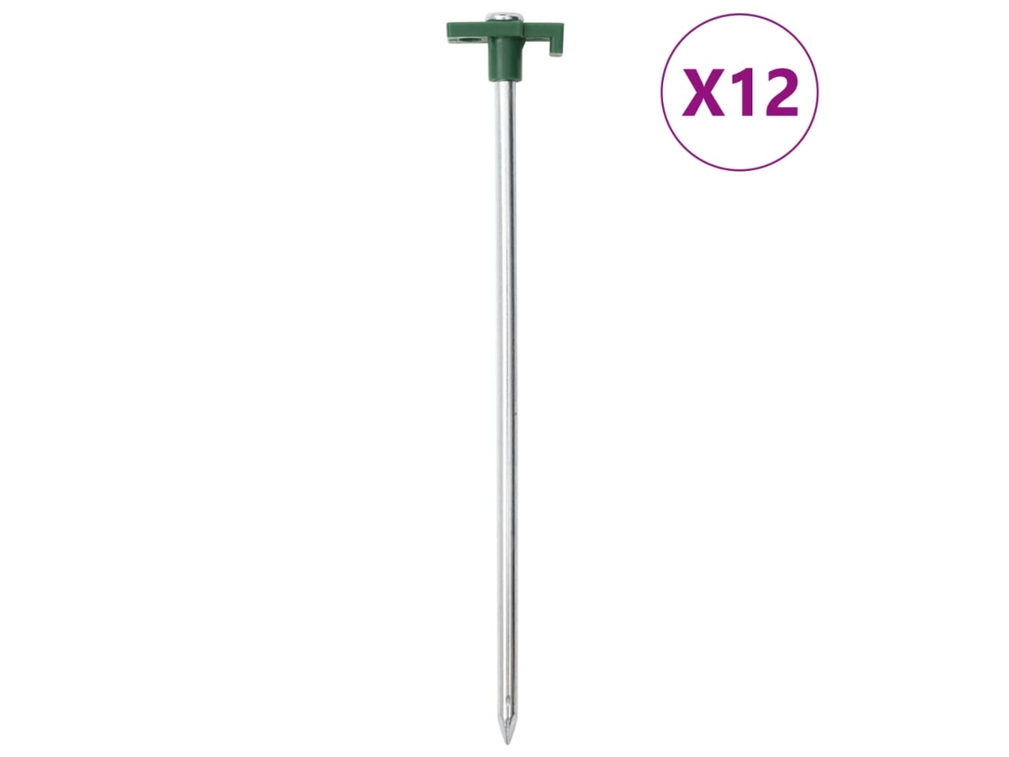Vidaxl Estacas Para Tenda 12 Pcs 25 Cm 7 Mm Aço Galvanizado E Pp