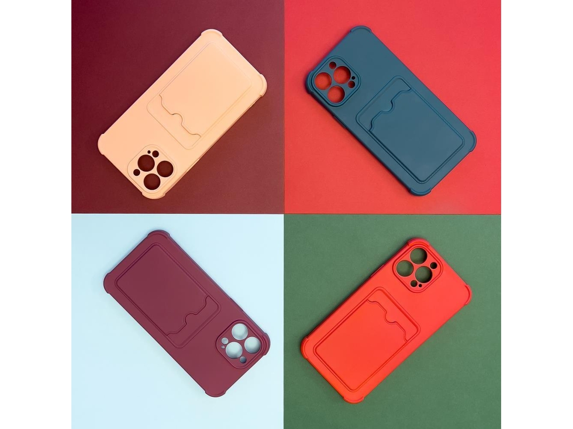 Capa Lmobile Iphone 13 Pro Max Rígida com Porta Cartão Silicone Vermelho