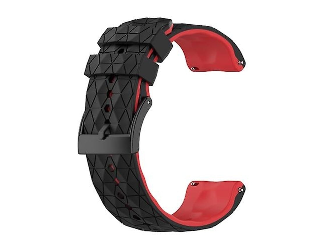 Pulseira De Relógio Suunto Spartan Sport Wrist Hr Baro 24 Mm, Silicone Com Cores Coordenadas, Preta E Vermelha., Acabamento Moderno