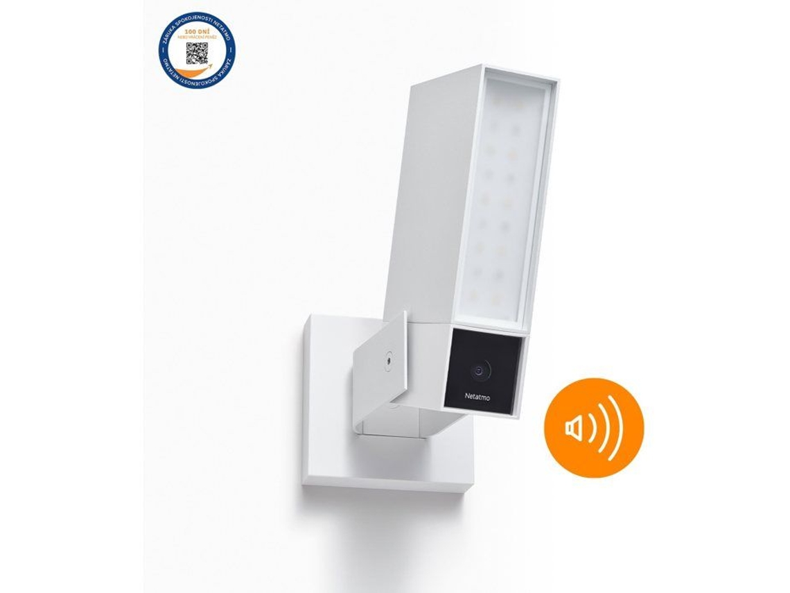 Câmera externa inteligente Netatmo com sirene branca