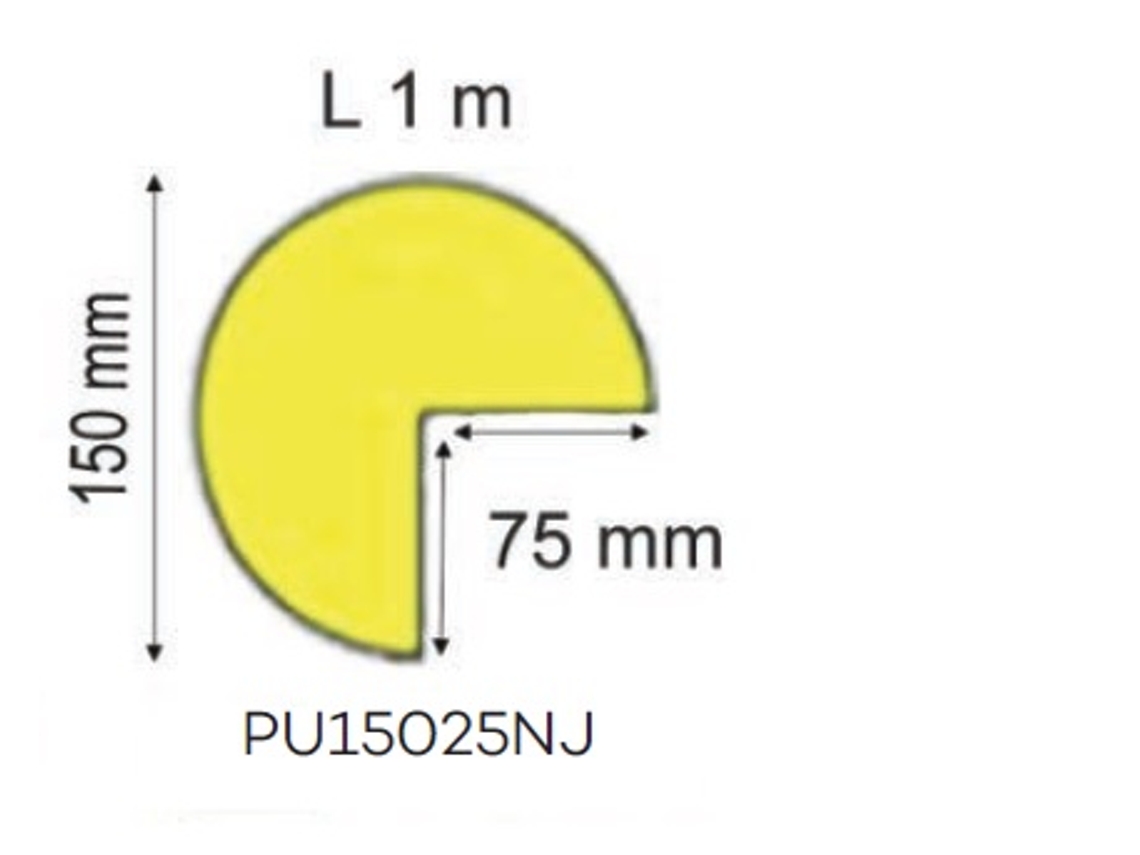 758136066 Protector De Esquinas Pu15025nj Amarillo/negro 1000x150x75mm Metalworks