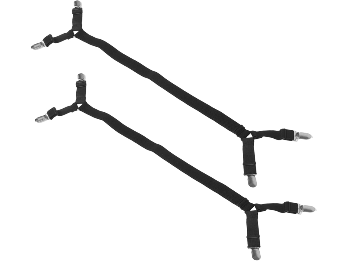 Conjunto de 2 Peças Tiras Prendedoras Lençol, Elásticas Tensão com Fechos Ajustáveis, Presilhas CHABERLU