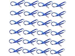 Cordão Porta- Crachá Com 50 Peças Para Identificação, Mosquetão, Azul, Ideal Uso No Escritório, Escola E
