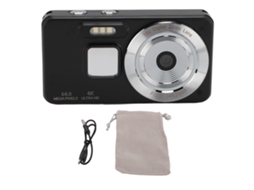 Câmera Digital 4k 64mp Zoom 18x Autofoco Anti-shake Para Adolescentes Crianças Meninas Câmera Compacta Para Vlogging Viagens Preta