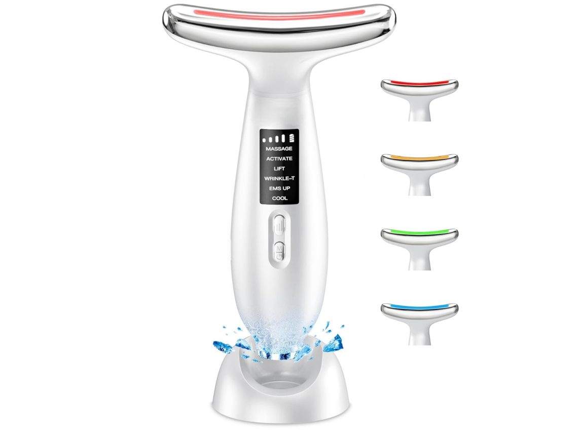 Dispositivo de lifting facial, massageador facial, máquina elétrica de 6 modos para firmamento e firmeza da pele (branco)