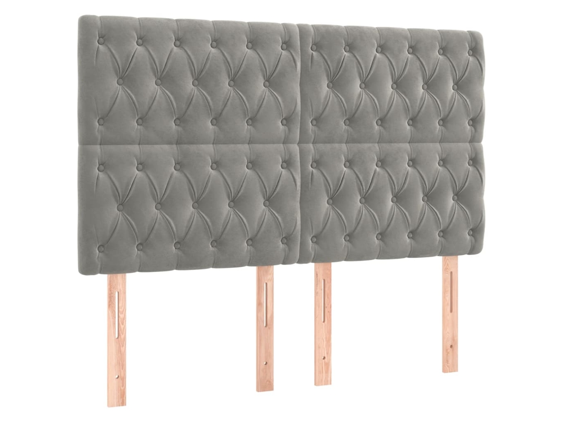 Cabeceira Cinza Claro 160x7x118/128 Cm Veludo MAISON EXCLUSIVE