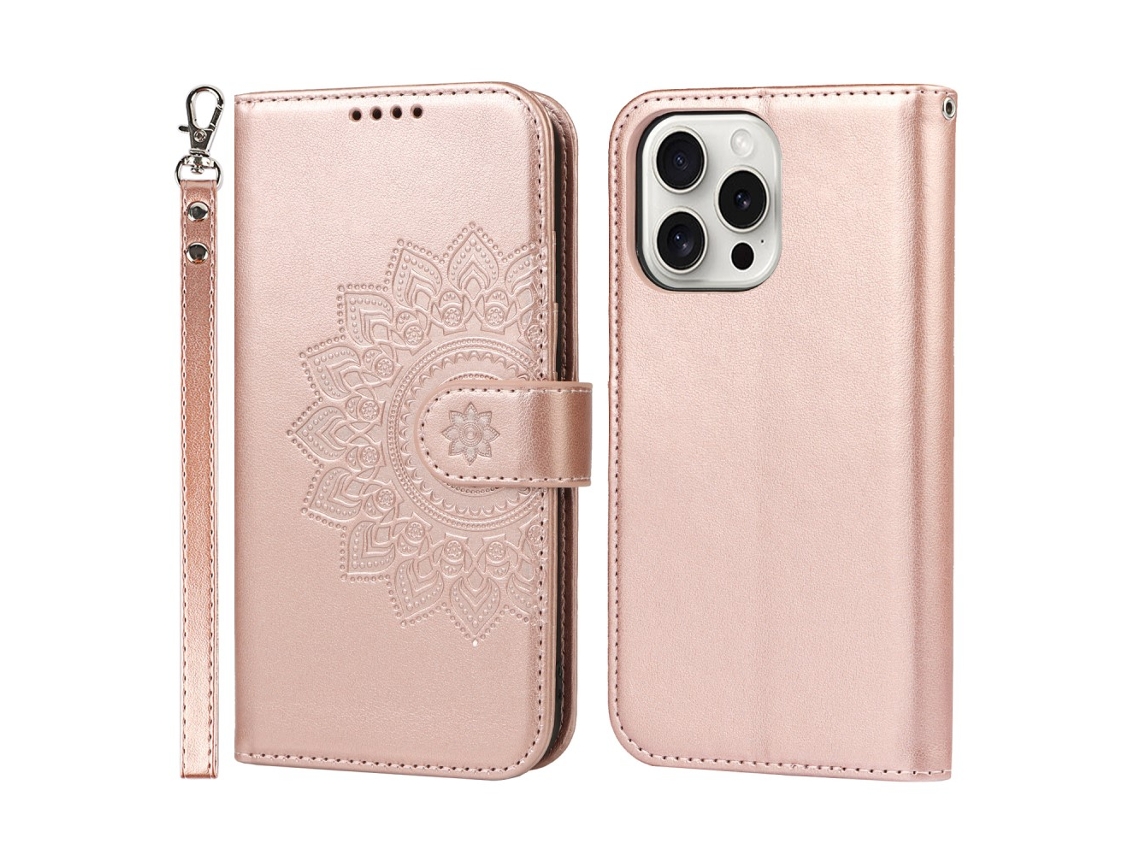Capa Para Iphone 15 Pro Max Pele Sintética Magnética Rosa