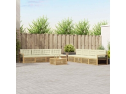 Vidaxl Conjunto De Sofás Para Exterior 9 Unid. Branco E Creme