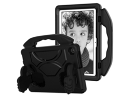 Capa dupla face Hengrongshen EVA com suporte para polegar e alça para Lenovo Tab M10 (3ª geração) preta