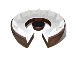 Maison Exclusive - 10 Pcs Conjunto Lounge Jardim C/ Almofadões Vime Pe Castanho