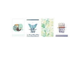 Laxiscreed Conjunto De 4 Pinturas A Óleo Com Pássaros E Folhas Verdes Para Decoração Moderna