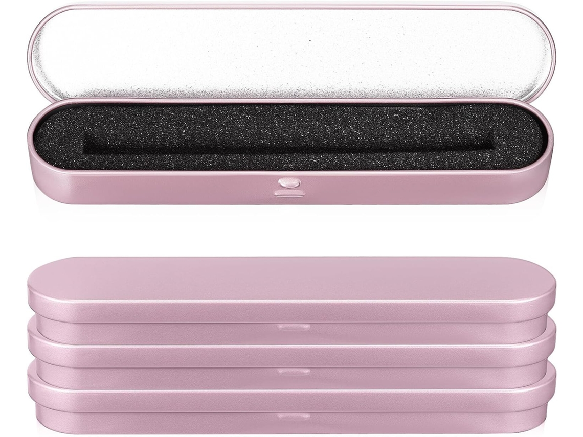 Conjunto de 4 Topbathy Estojos Metálicos Vazios para Canetas, Dourados, Ideal Presentear e Organizar Canetas V