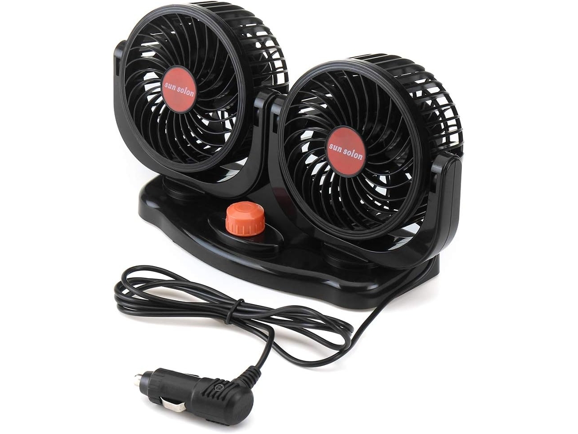 Yongyao 12v 24v Ventilador Duplo Automotivo 360-graus Alimentado Pelo Veículo Laranja