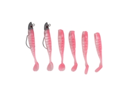 Isca De Pesca Mole Simulada Silicone Com Anzol Para Água Doce E Salgada Rosa 2 Caixas