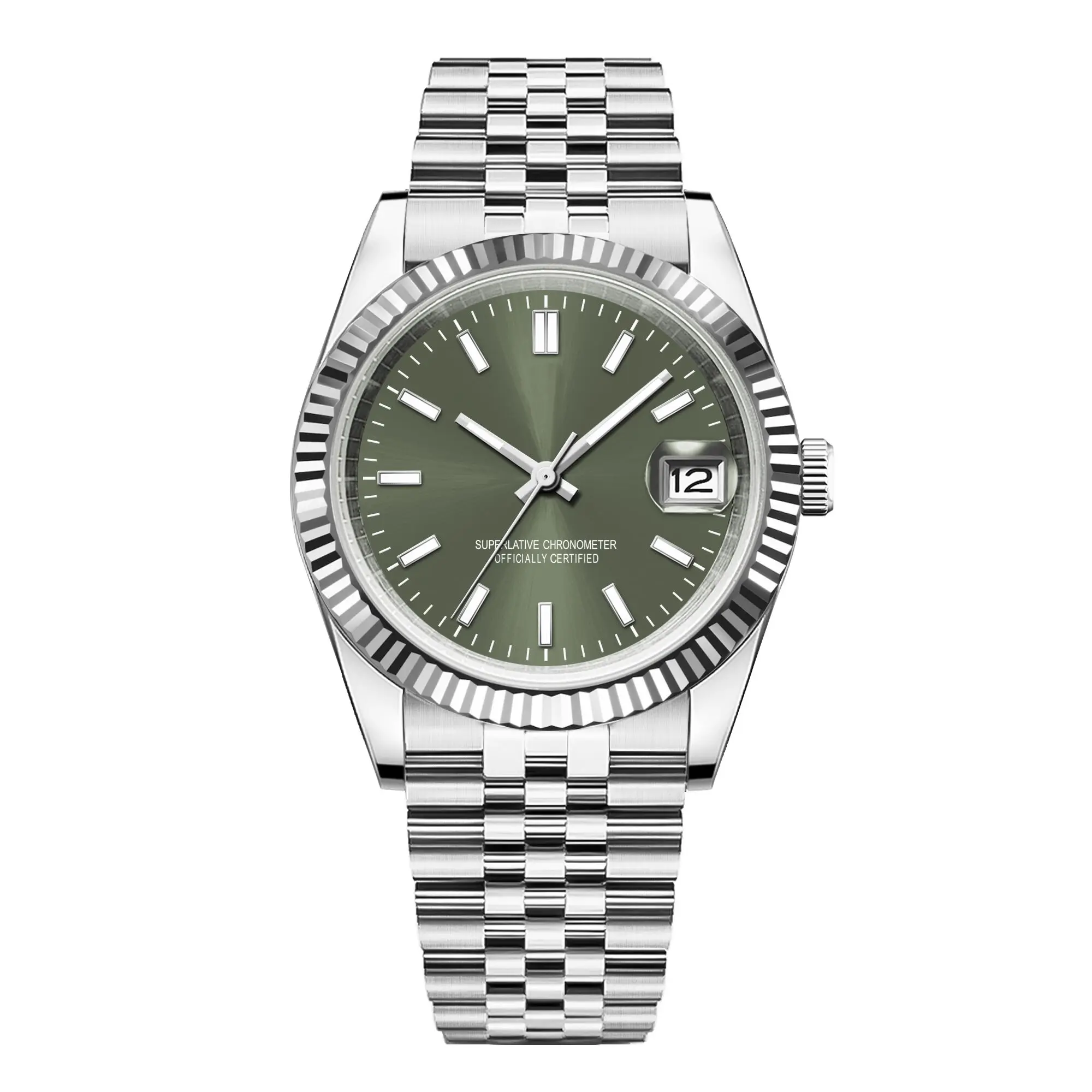 (verde) Relógio Masculino Mecânico Automático De 36/39 Mm, Cristal De Safira, Resistência À Água De 100 M