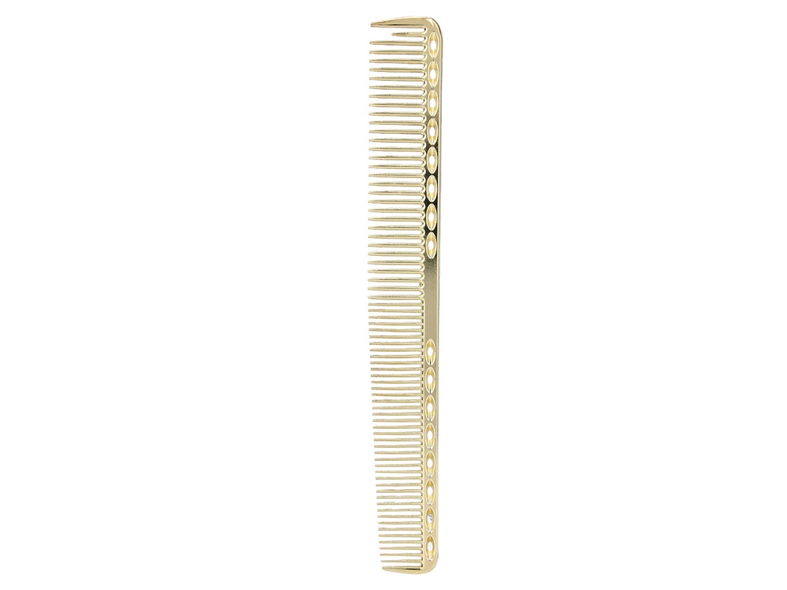 Pente De Aço Inoxidável Profissional Antiestático Para Salão De Beleza E Cortes De Cabelo Amarelo Dourado