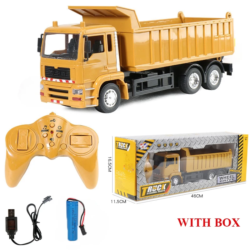 Carrinhos De Controle Remoto, Caminhão Basculante, Brinquedo Para Crianças, Presente Natal E Aniversário, Cor Amarela, Modelo Eng -aquaforge