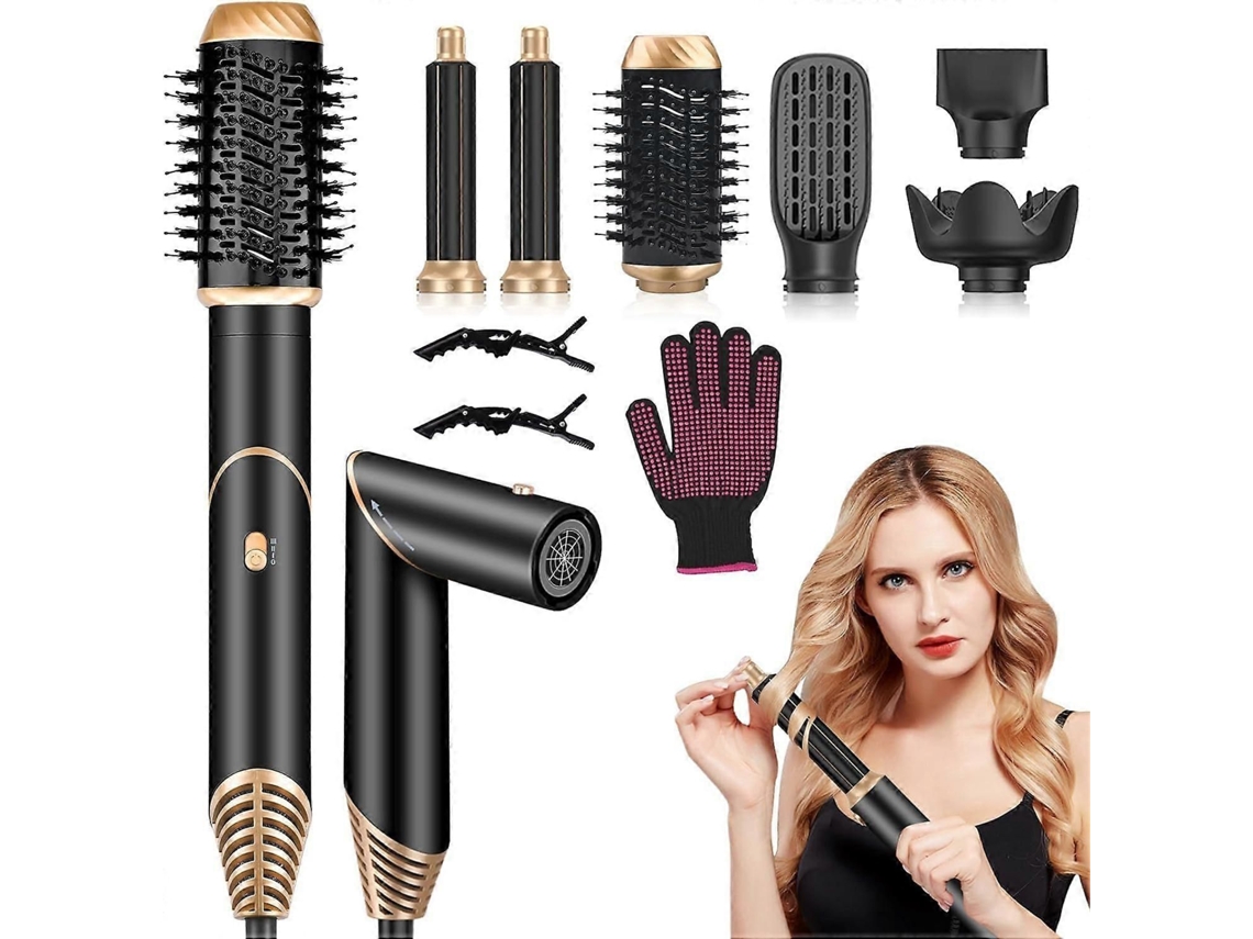 Secador de Cabelo Lonique Air Styler 6 em 1 com 6 Acessórios, 110.000 Rpm, Secagem Rápida para Todos os Tipos de Cabelo. TAISHENGDA
