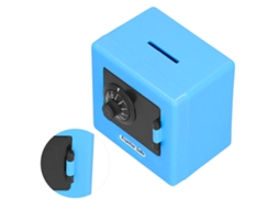 Primerox caixa de Economia para Crianças Safe Box com Código Mini Caixa de Dinheiro Azul